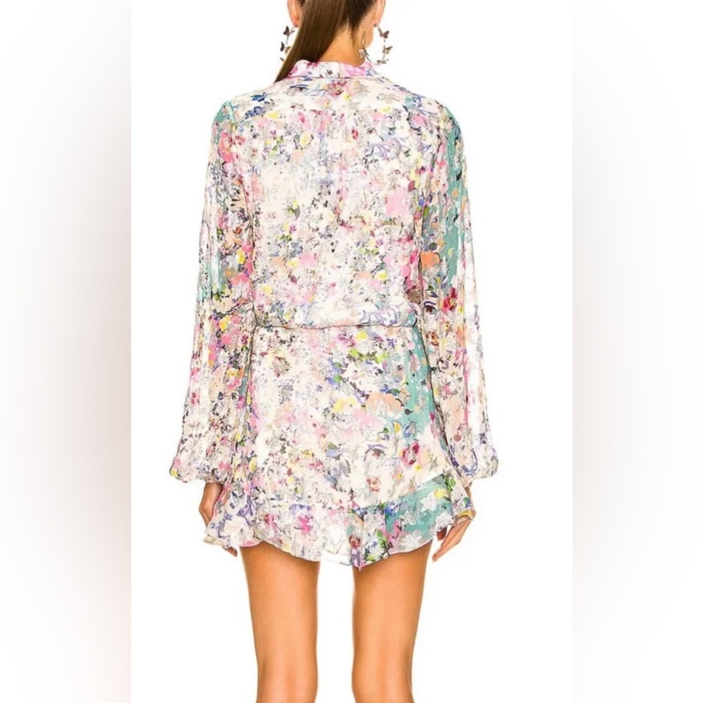 Rococo Sand Floral Leila Metallic Stars Mini Dress M - Picture 2 of 3